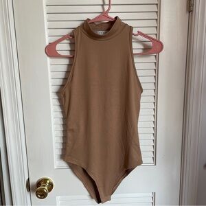 Gaze Tan High-Neck Top